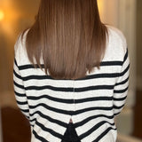 VELVET HEART IVORY AND BLACK STRIPE SWEATER 9.15