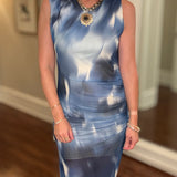 ARIELLA BLUE TIE DYE MESH MAXI DRESS 6.18