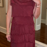 SILK RUFFLE DRESS (multiple colors)
