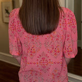 ROSE BUTTON DOWN SHORT SLEEVE BLOUSE 2.18