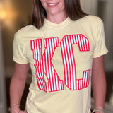 PINSTRIPE KC YELLOW TEE 7.27