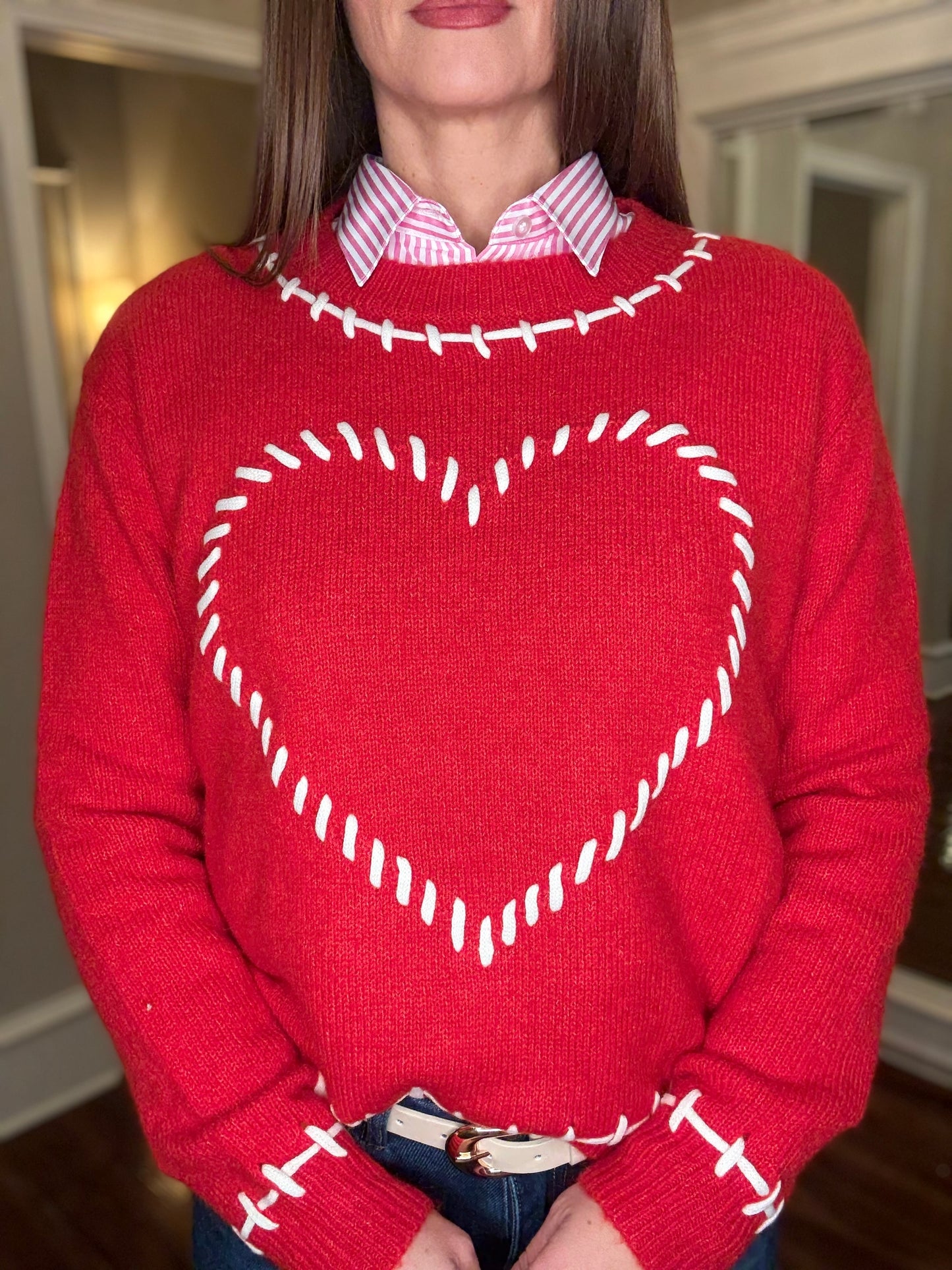 HEART STITCHED SWEATER 12.22