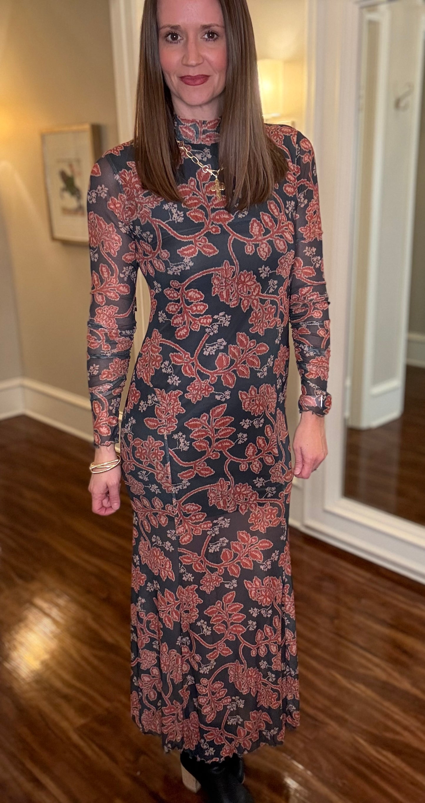 FLORAL MESH MAXI DRESS 11.18