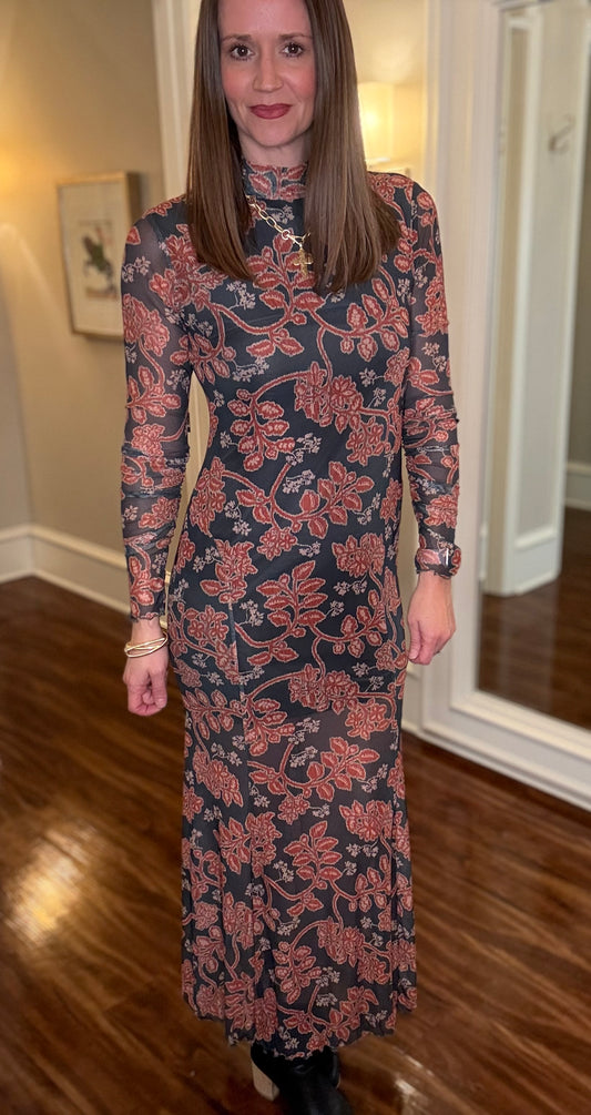 FLORAL MESH MAXI DRESS 11.18