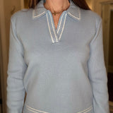 AUGUST APPAREL POWDER BLUE KNIT TOP 2.5