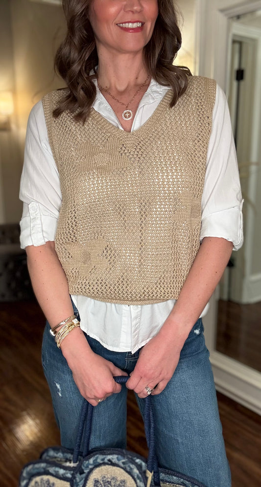 MOLLY BRACKEN LOOSE KNIT SWEATER VEST 3.18