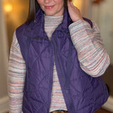 MULTIPLES EGGPLANT VEST 9.21