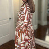 IVY JANE GRAPHIC MIDI SHIRT DRESS 7.2