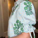 ENTRO BLUE STRIPE WITH GREEN APPLIQUE DRESS 2.4