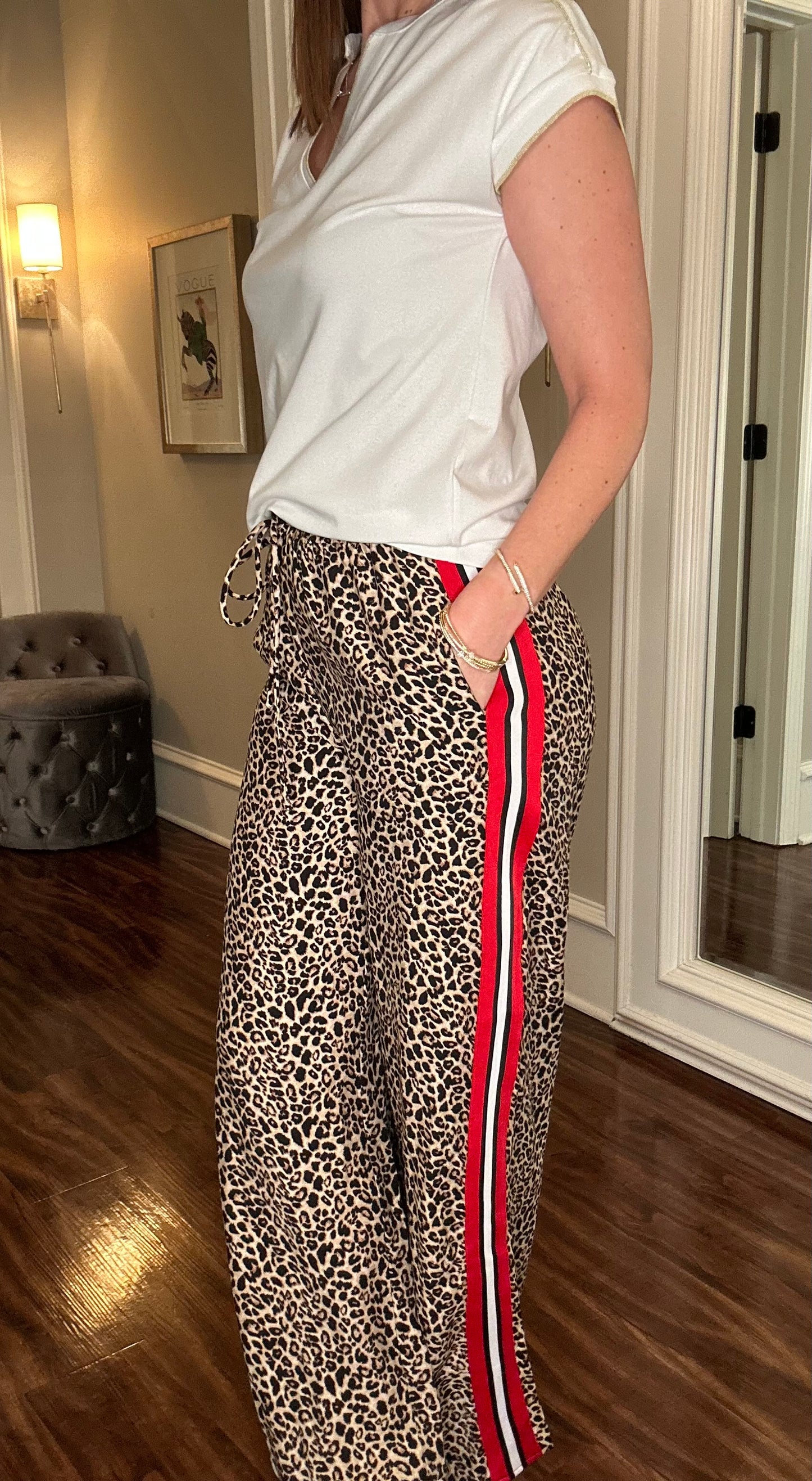 LEOPARD TROUSER PANT WITH RED STRIPE 1.28