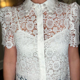 SHORT SLEEVE WHITE LACE TOP 1.9