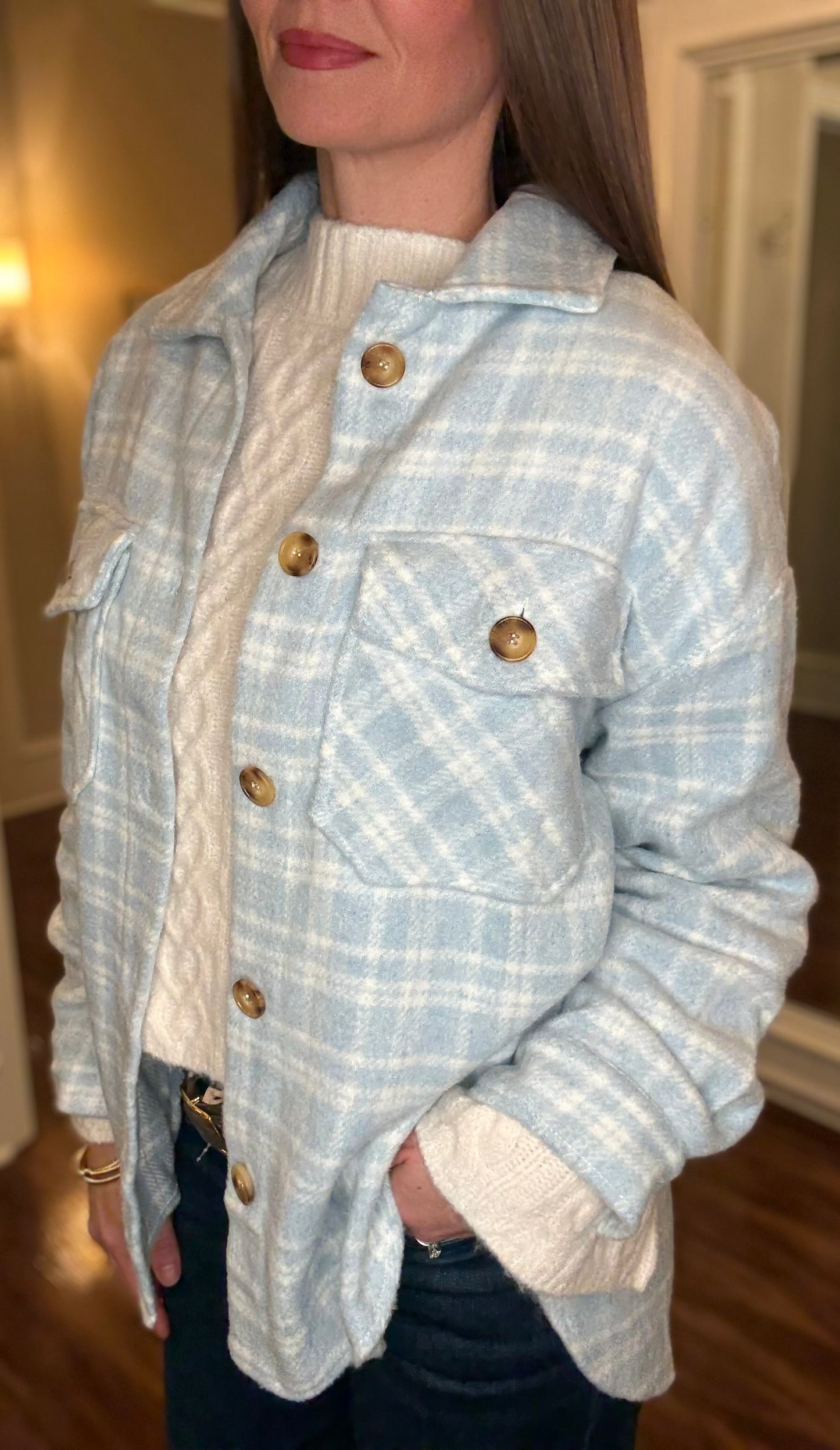 LT BLUE PLAID SHACKET 11.24