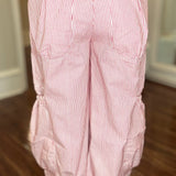 DANI & DAVI STRIPED CANVAS CARGO PANT 8.25