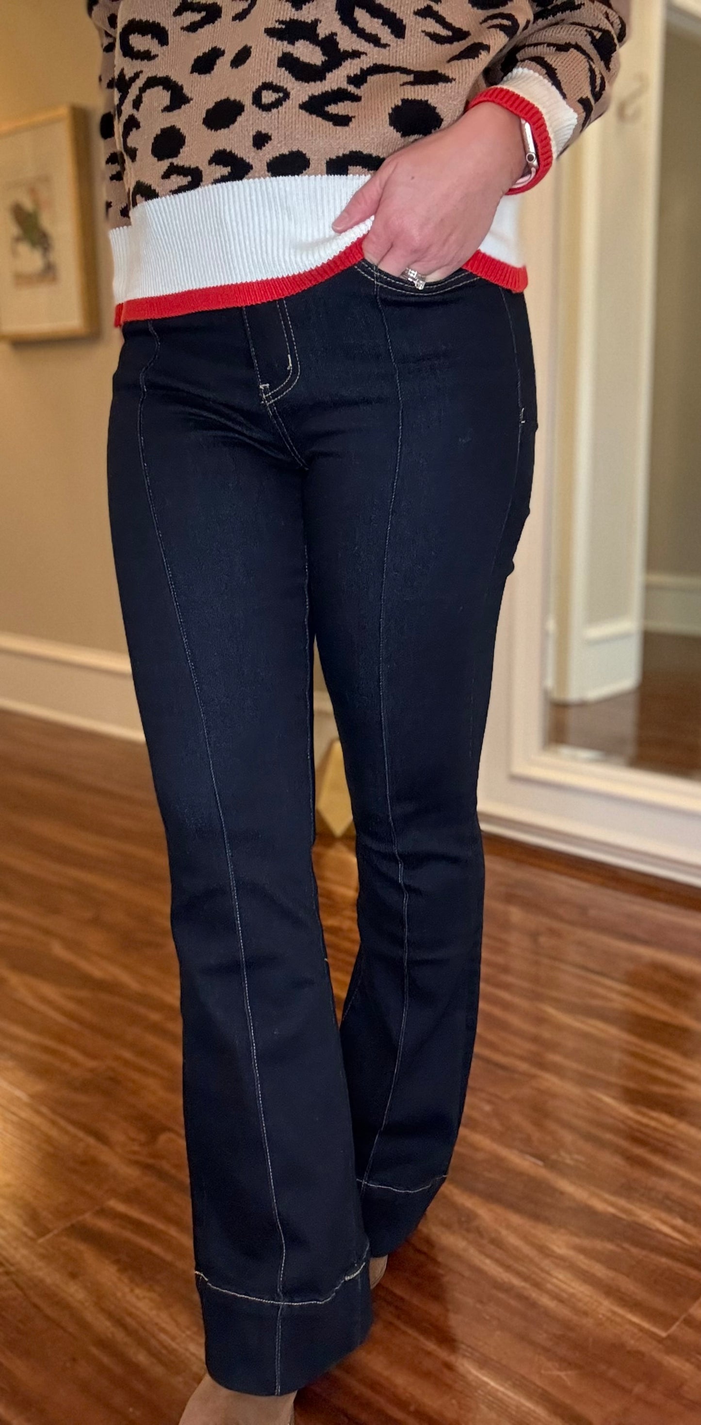 VERVET PINTUCK BOOT CUT JEANS 12.3