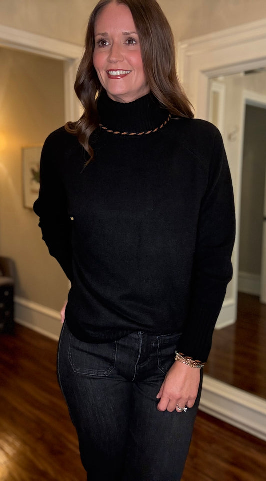 FDJ BLACK COWL NECK SWEATER 8.13