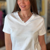MAVI WHITE V NECK TEE 4.16