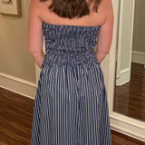 PINCH STRIPED TUBE MIDI DRESS 6.4