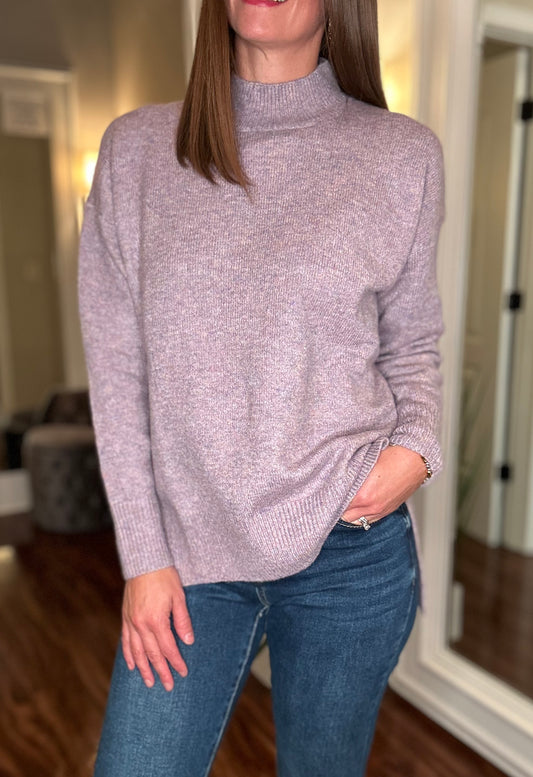 MOLLY BRACKEN HEATHERED MAUVE SWEATER 8.20