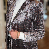 MOLLY BRACKEN KNITTED PATTERNED BLAZER 9.21