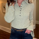 RIBBED KNIT TOP WITH BELL SLEEVE (multiple colors) 11.6