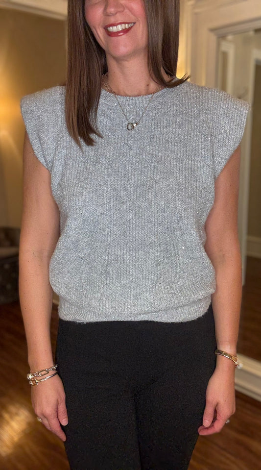 MOLLY BRACKEN METALLIC SWEATER VEST 9.23
