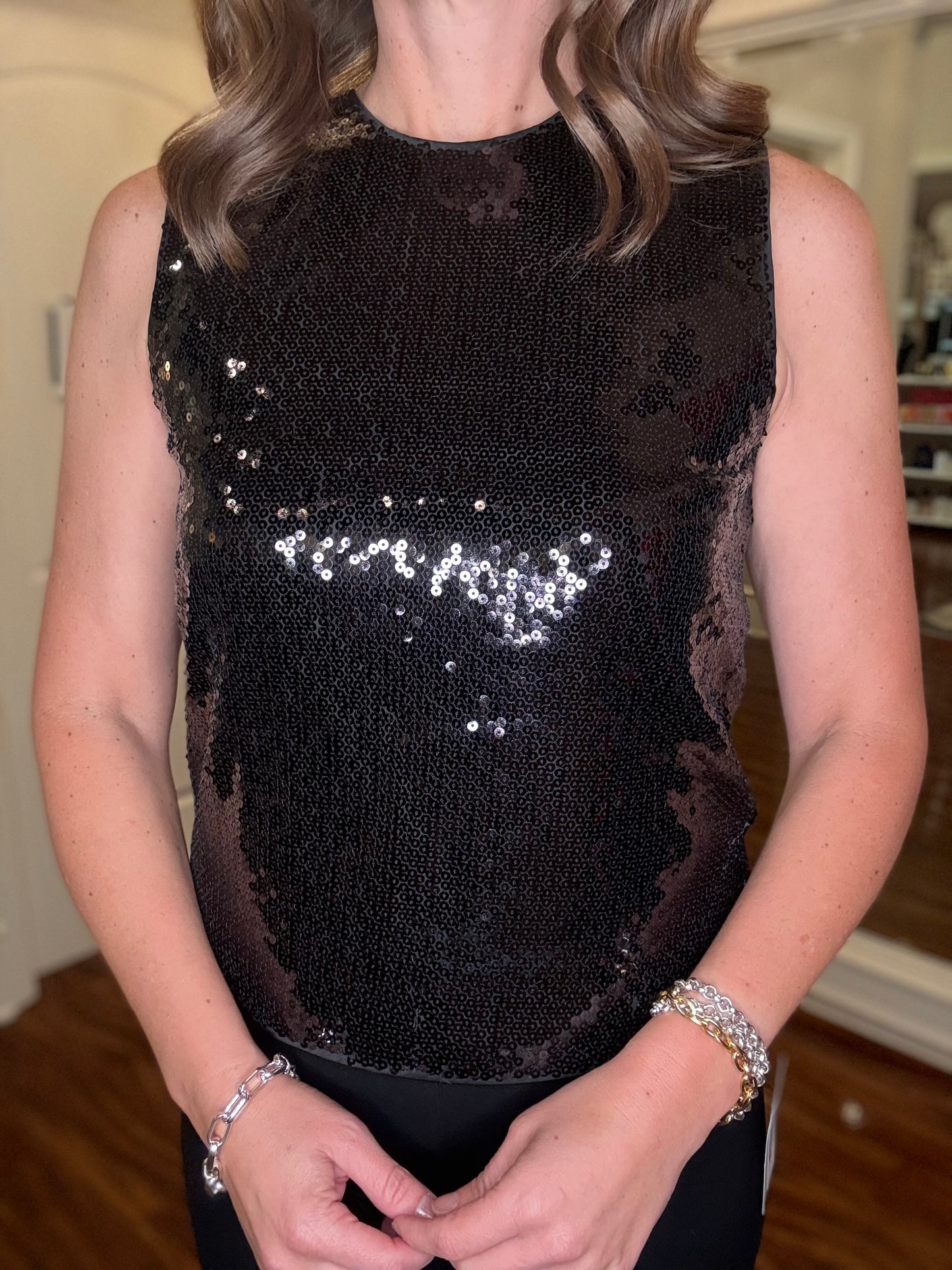 ADALINE BLACK SEQUIN SHELL 10.21