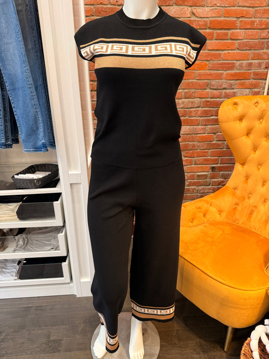 EXTENDED SIZE GOLD PRINT PANT 7.23