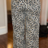 STRETCH TWILL LEOPARD WIDE LEG PANT 10.15