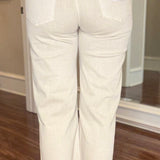 TAN HIGH RISE WIDE LEG CROP 1.8