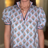 VOY CORNFLOWER BLUE FLORAL TOP 5.15