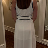 ENTRO WHITE WITH BLUE PIPING MIDI DRESS 3.3