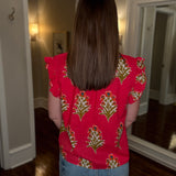 THML MAGENTA FLUTTER SLEEVE TOP 4.24