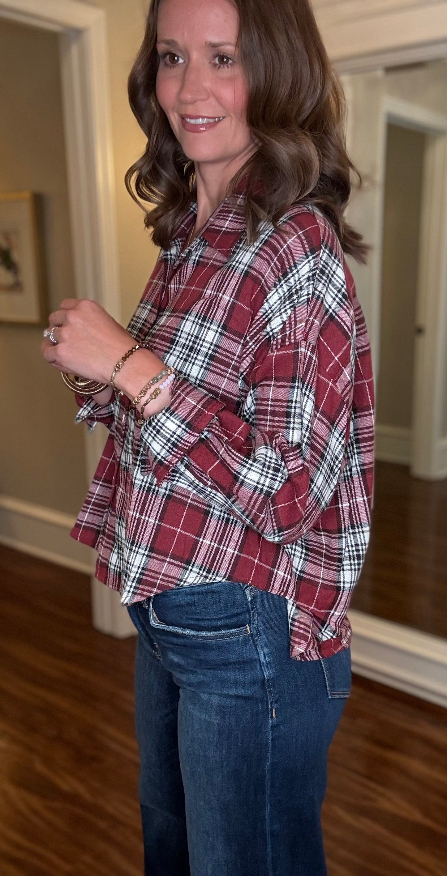 MIOU MUSE PLAID BUTTON DOWN SHIRT 8.26