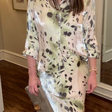 NATURAL AND GREEN PRINTED SKIRT 2.10