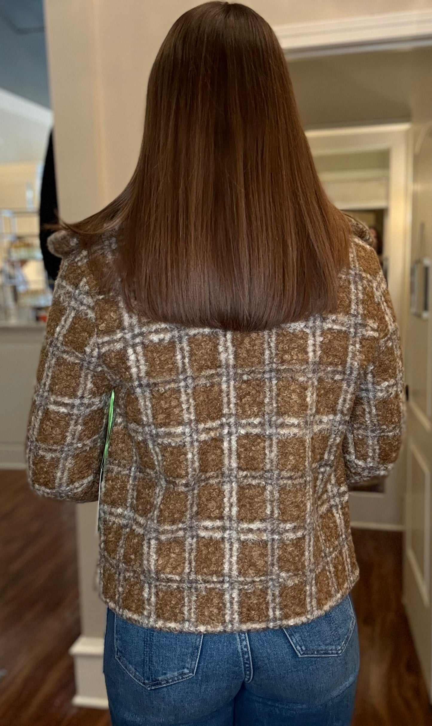 TRISHA TYLER PLAID BOUCLE JACKET 10.31