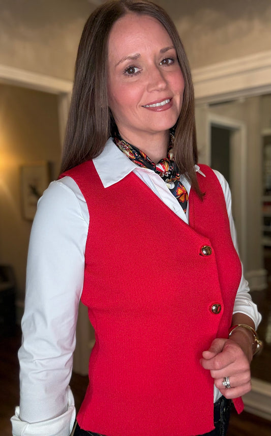 RED BUTTON DOWN VEST 10.1
