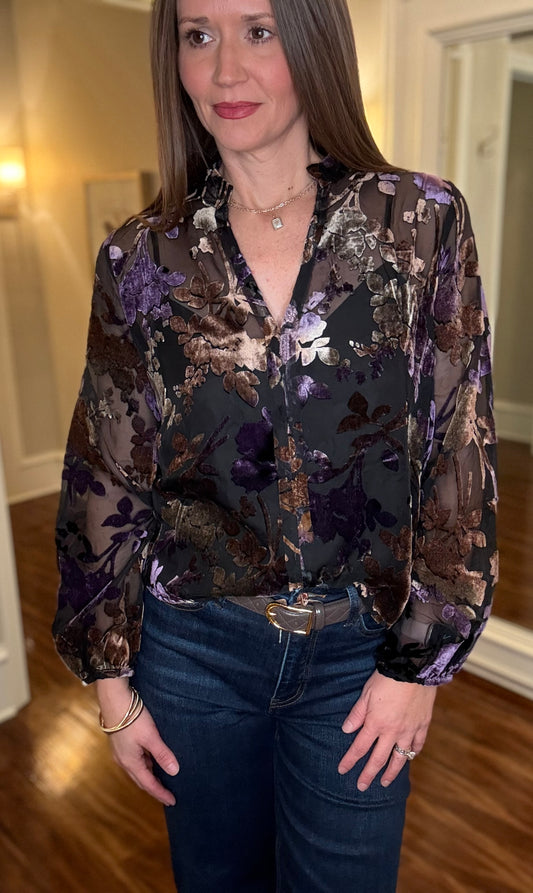 LUCY PARIS JACARANDA BURNOUT TOP 12.3