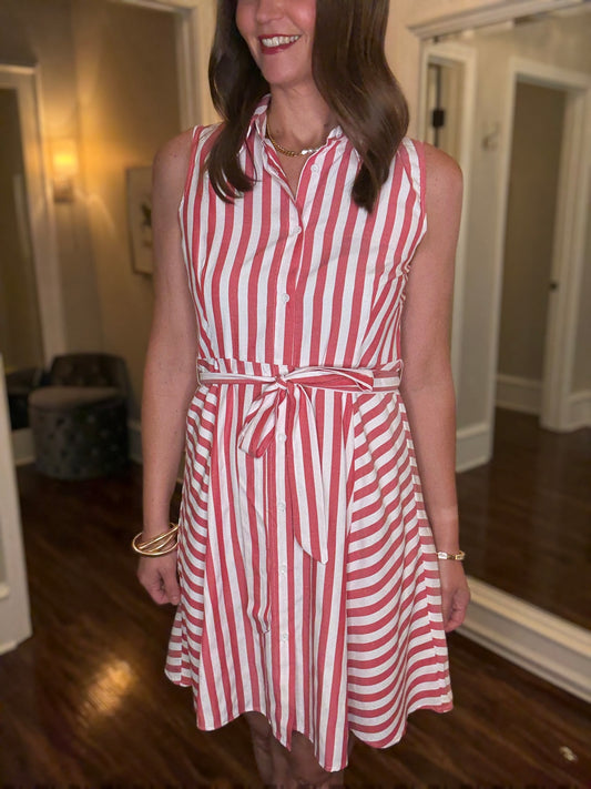 VINE & LOVE STRIPE SHIRT DRESS 5.29