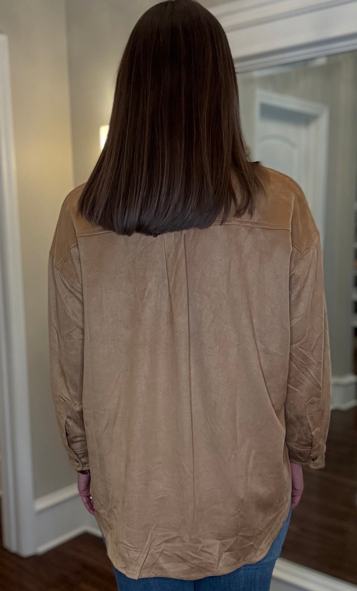 MUSTARD SEED GINGER OVERSIZED SUEDE TOP 9.25