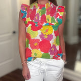 THML FLORAL SMOCKED TOP 7.2