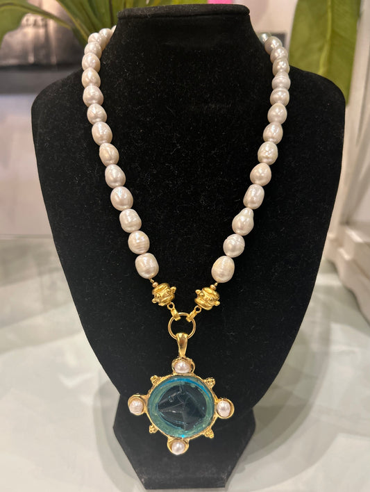 Venetian Glass Horse Head pearl necklace-Susan Shaw