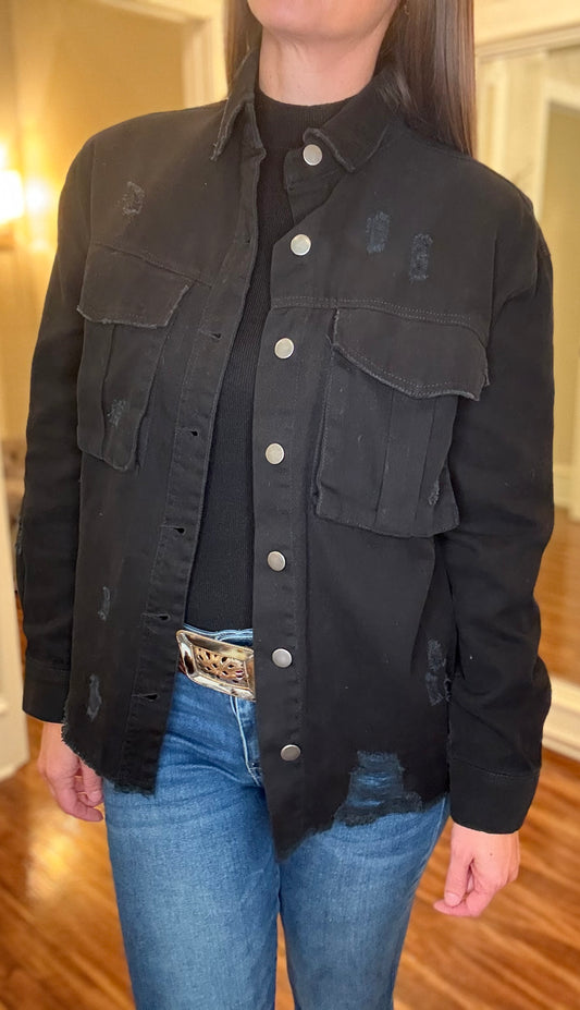 TIMING BUTTON DOWN JACKET W/ POCKETS 7.23
