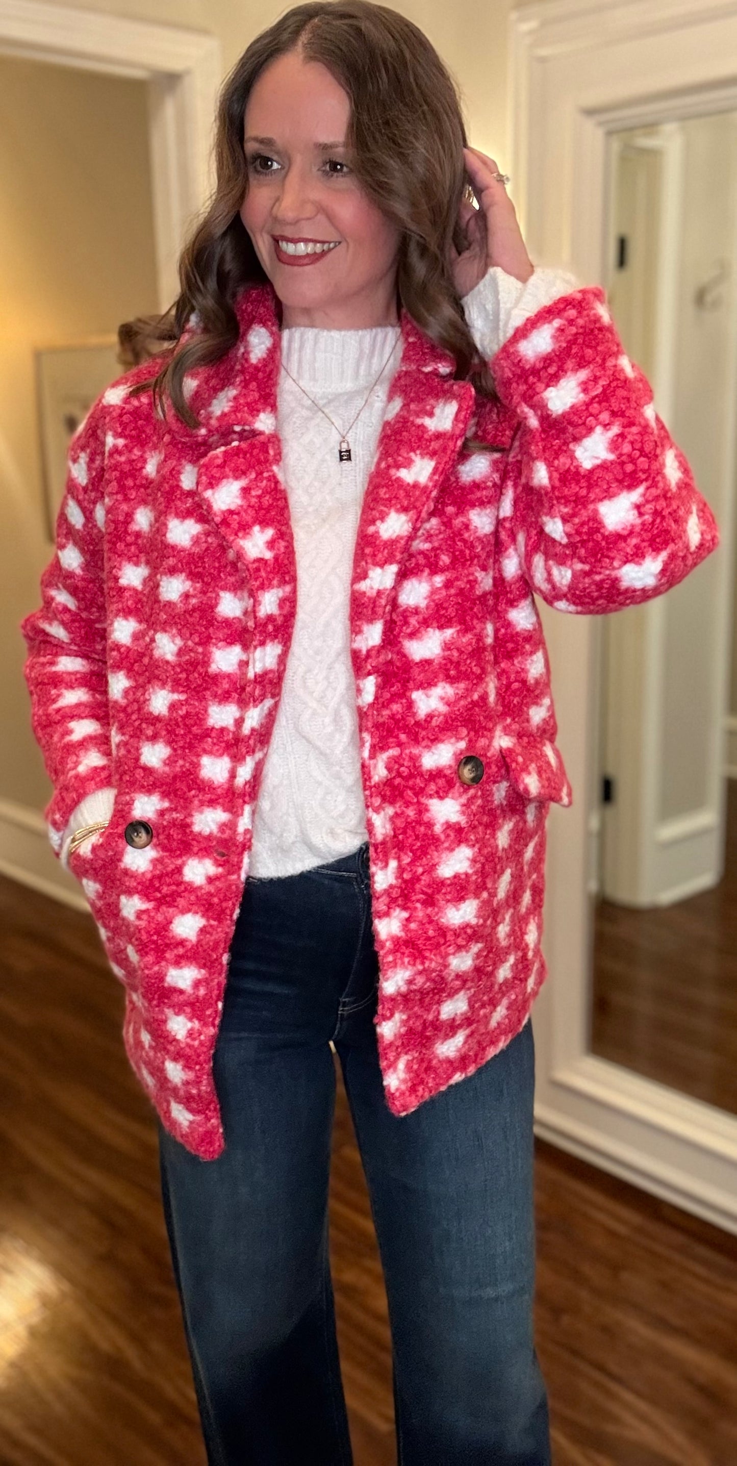 ACTIVE BASIC DOUBLE BREASTED BOUCLE JACKET 11.4