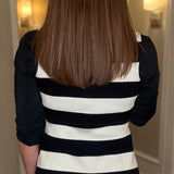 STRIPED BUTTON UP KNIT TOP 1.16