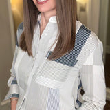 LYSSE JESSICA 3/4 SLEEVE STRIPED BLOUSE 1.2