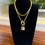 SUSAN SHAW GOLD FLEUR DE LIS TOGGLE NECKLACE 9.26