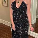 B&Y ATHENA MAXI DRESS BLACK FLORAL