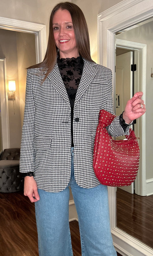 MOLLY BRACKEN HOUNDSTOOTH BLAZER 9.16