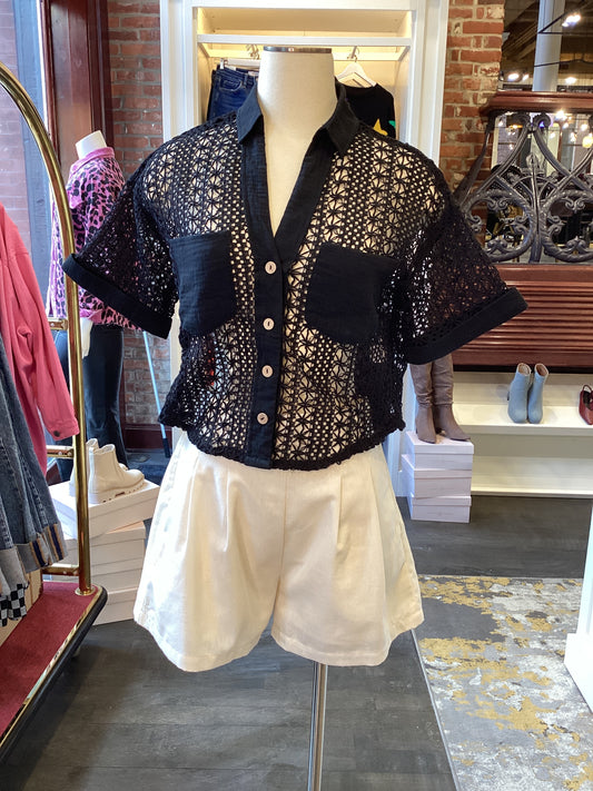 HYFVE BLACK WOVEN TOP 2.19