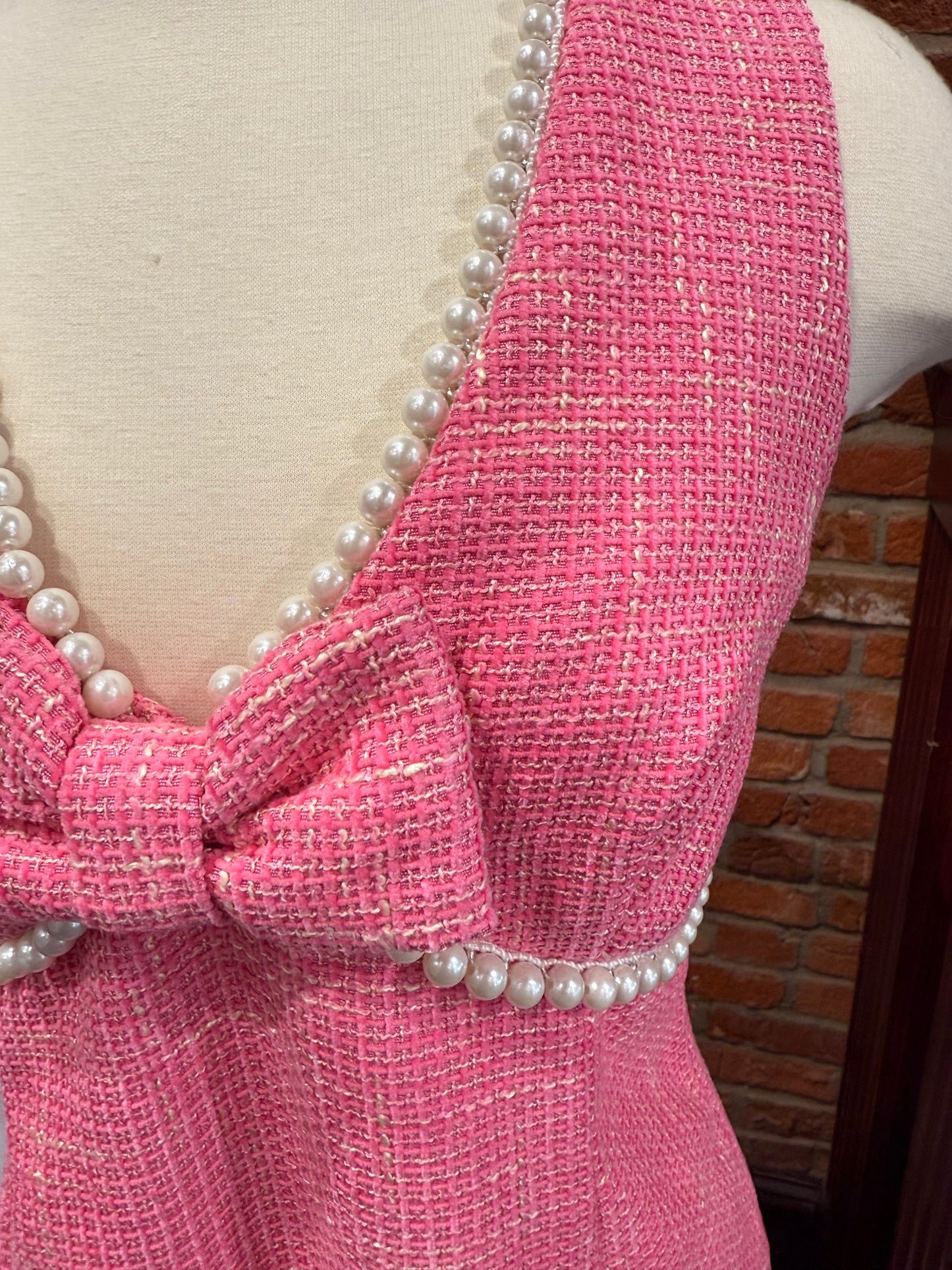 VOY PEARL BOW TWEED DRESS 5.1